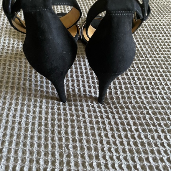 Marc Jacobs Black Suede Ankle Strap Open Toe Heel - Picture 6 of 10